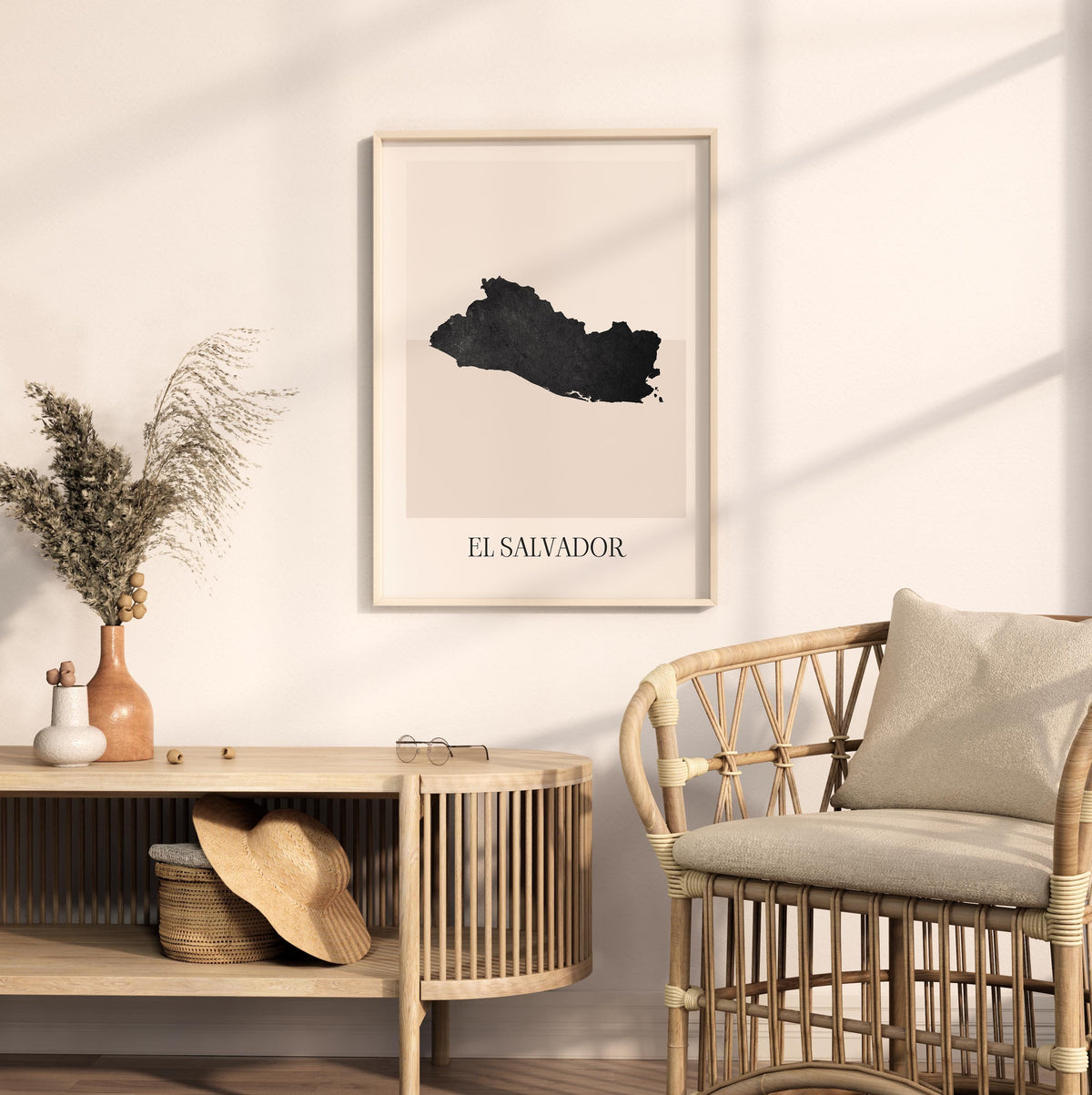 el salvador map poster - minimalist boho wall art - digital download - image 3