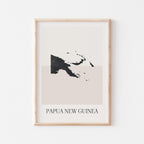 papua new guinea map poster - minimalist boho wall art - digital download - image 1