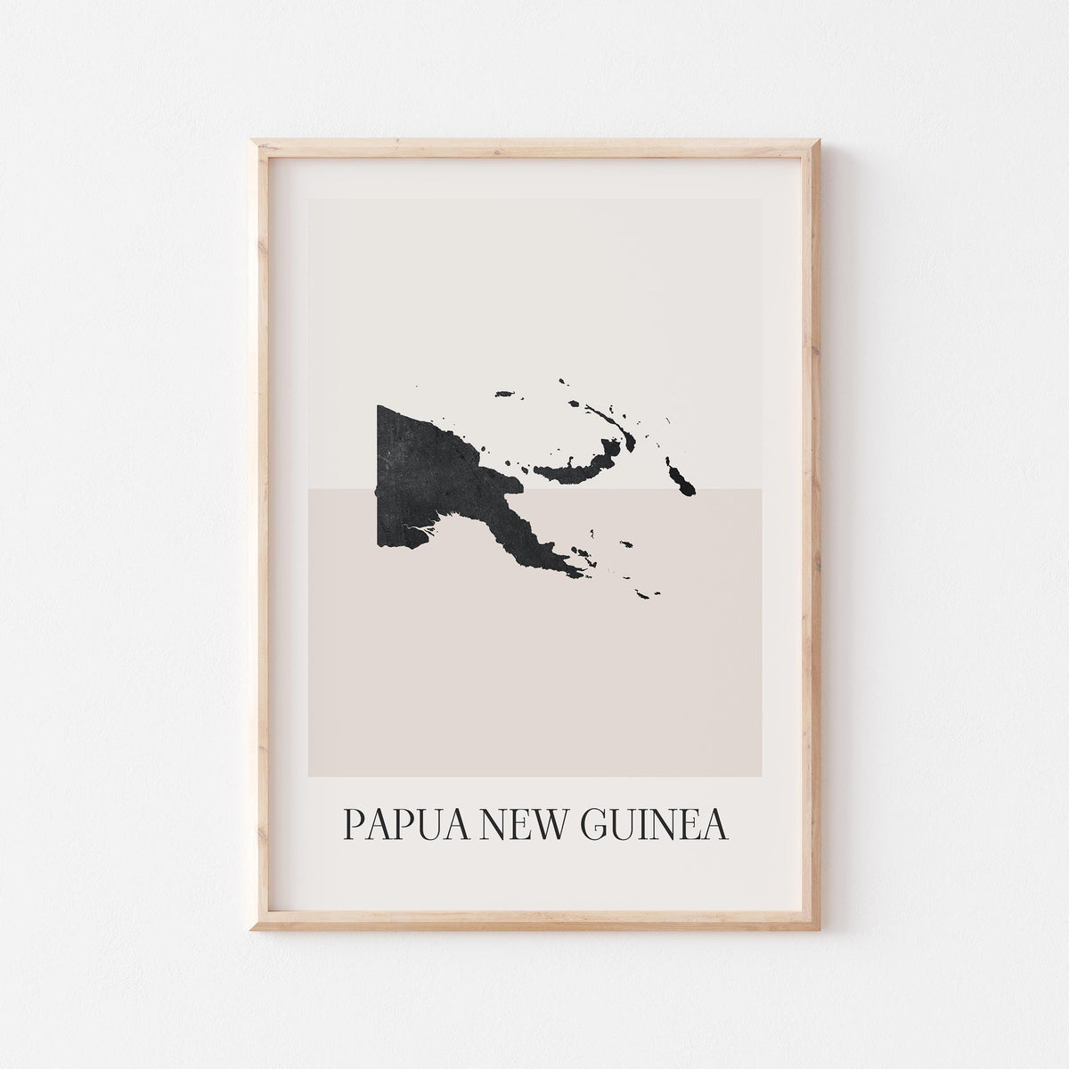 papua new guinea map poster - minimalist boho wall art - digital download - image 1