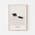 samoa map poster - minimalist boho wall art - digital download - image 1