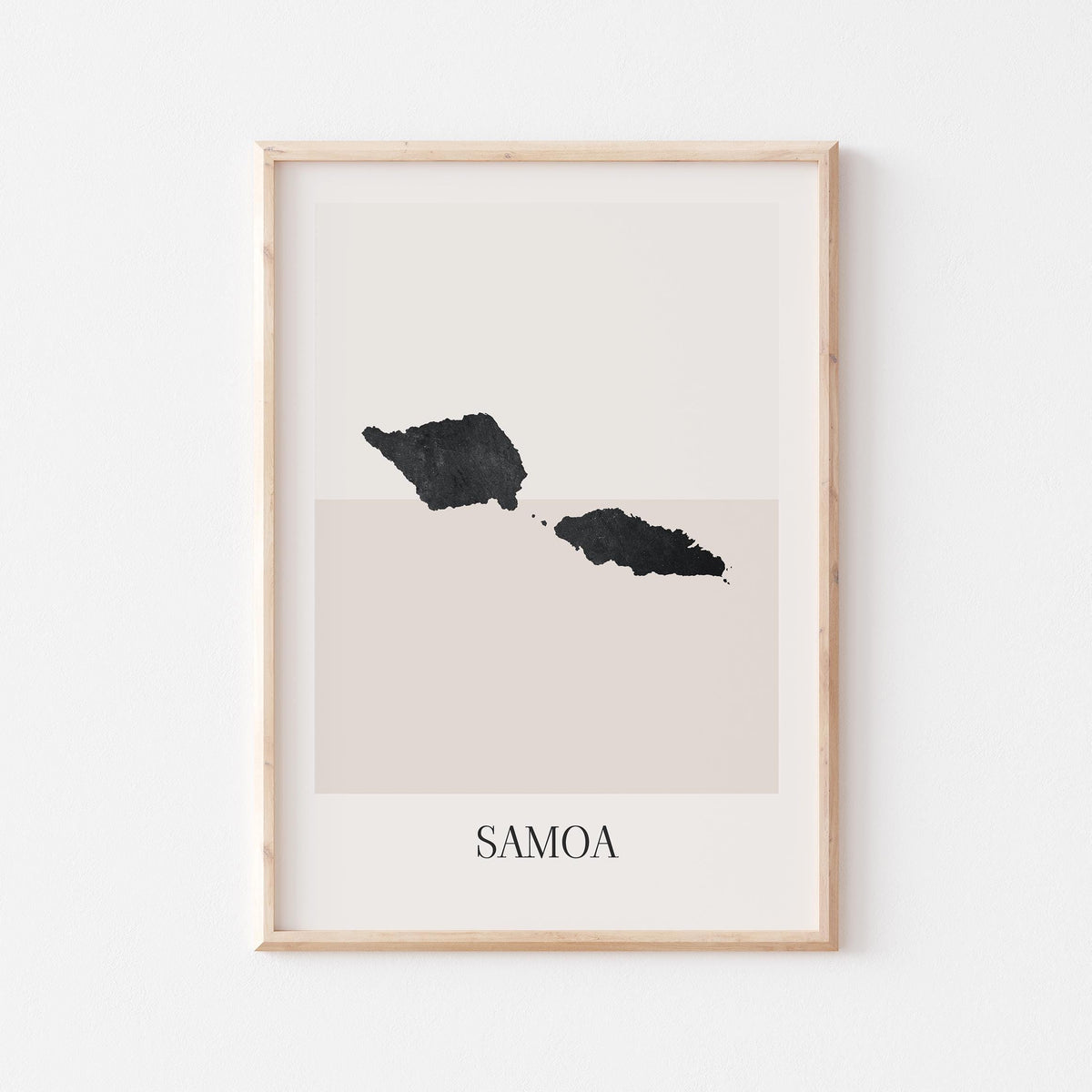 samoa map poster - minimalist boho wall art - digital download - image 1