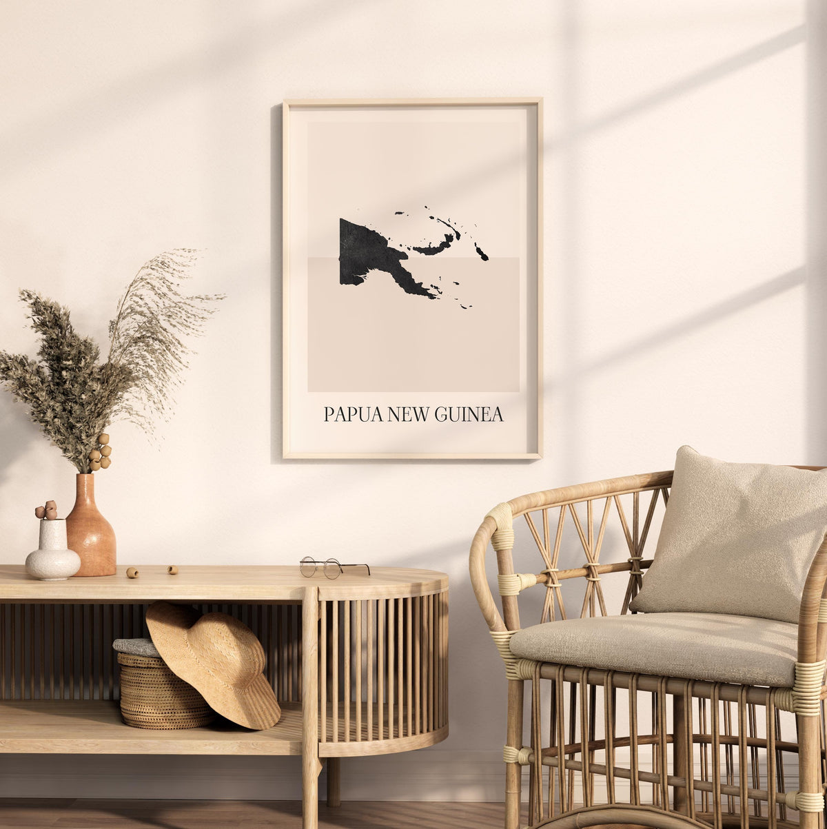 papua new guinea map poster - minimalist boho wall art - digital download - image 3