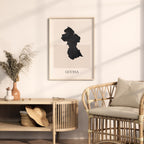 guyana map poster - minimalist boho wall art - digital download - image 3