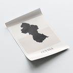 guyana map poster - minimalist boho wall art - digital download - image 4