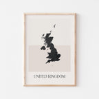 united kingdom map poster - minimalist boho wall art - digital download - image 1