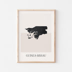 guinea map poster - minimalist boho wall art - digital download - image 1