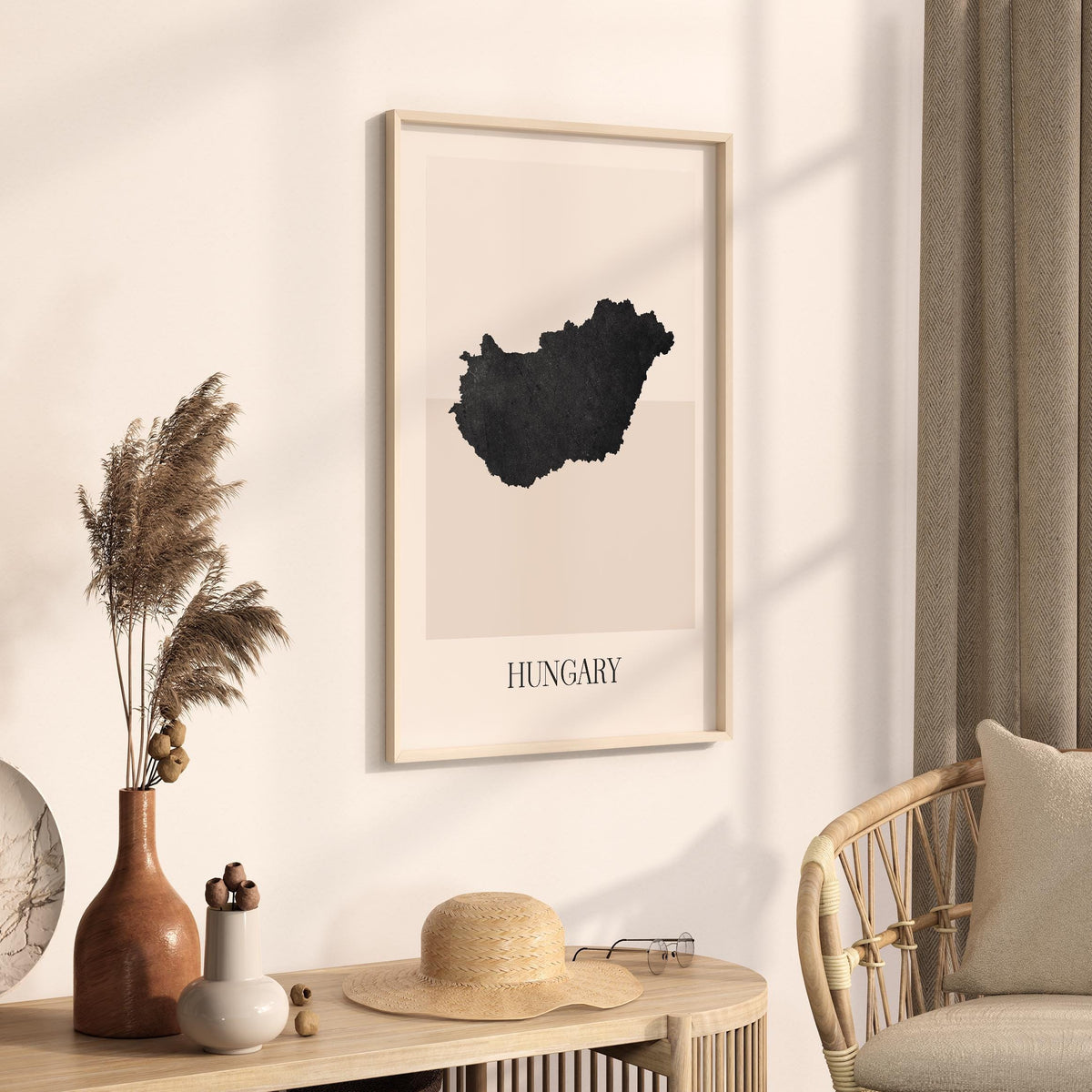 hungary map poster - minimalist boho wall art - digital download - image 2