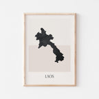 laos map poster - minimalist boho wall art - digital download - image 1