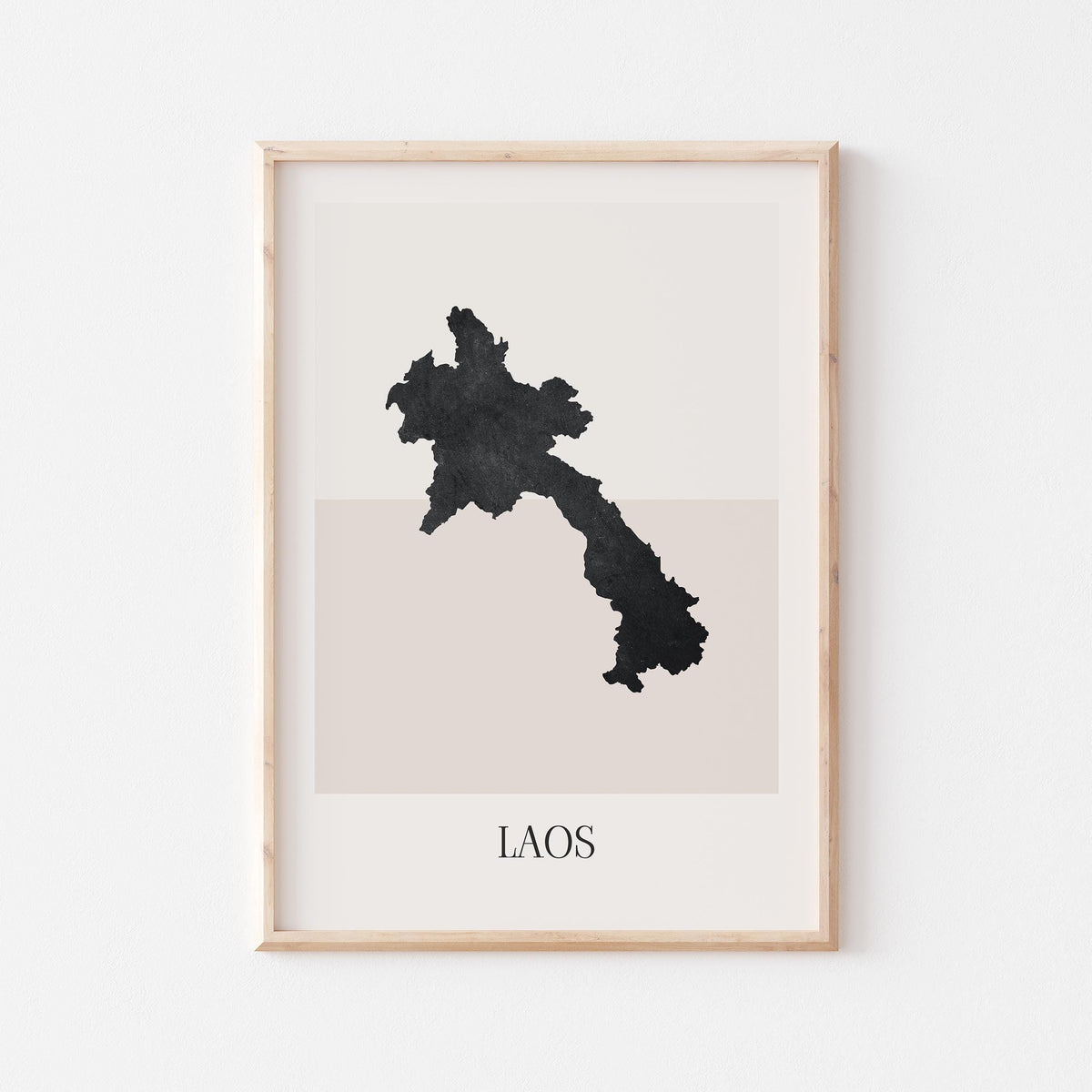 laos map poster - minimalist boho wall art - digital download - image 1