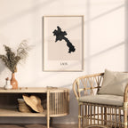 laos map poster - minimalist boho wall art - digital download - image 3