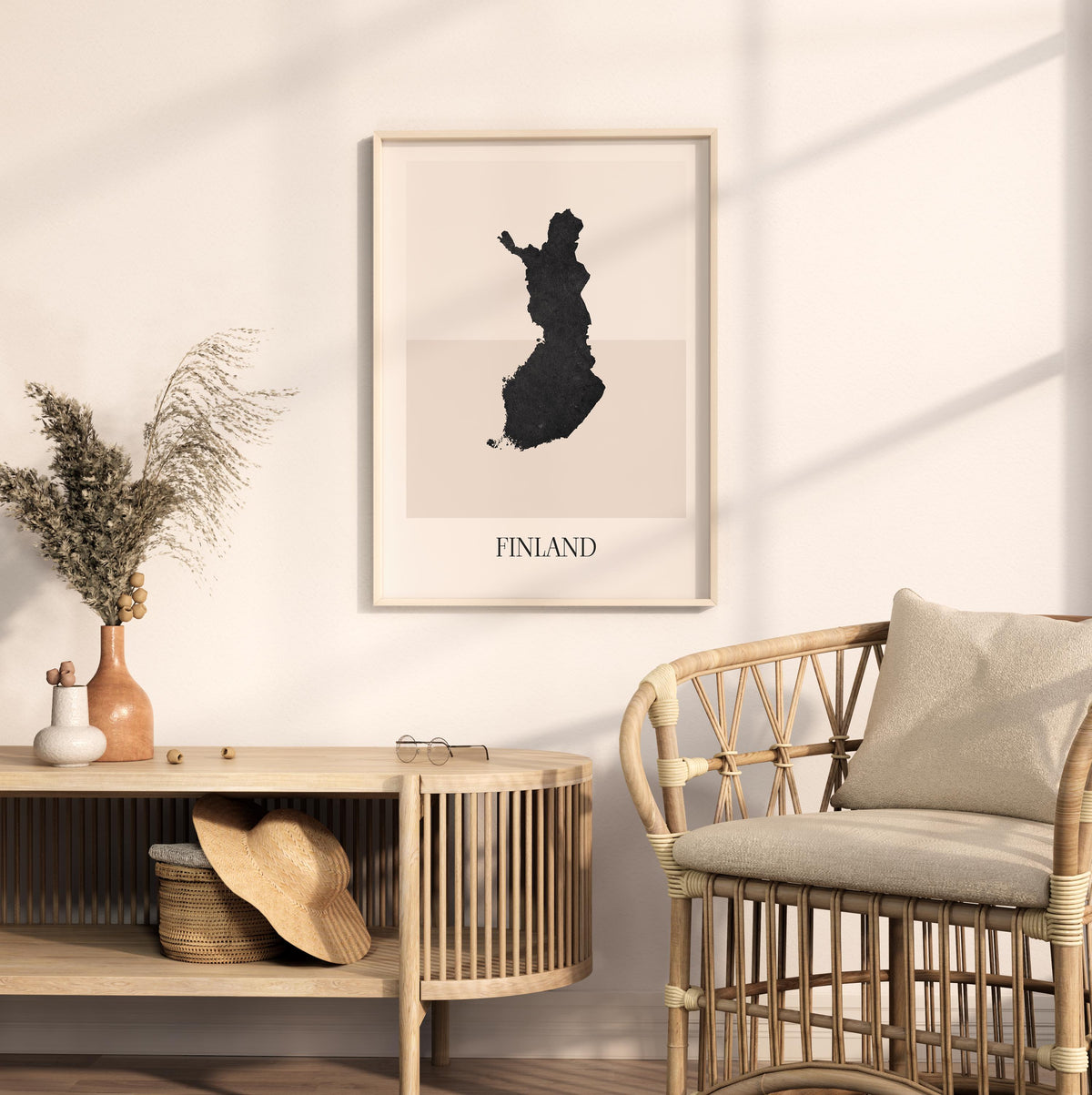 finland map poster - minimalist boho wall art - digital download - image 3