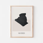 algeria map poster - minimalist boho wall art - digital download - image 1