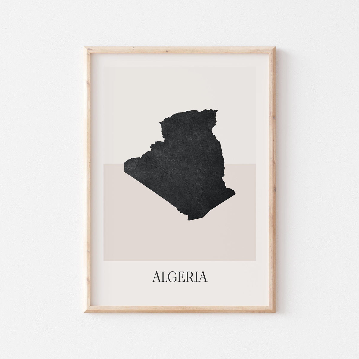 algeria map poster - minimalist boho wall art - digital download - image 1