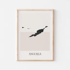 anguilla map poster - minimalist boho wall art - digital download - image 1