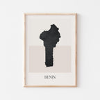 benin map poster - minimalist boho wall art - digital download - image 1