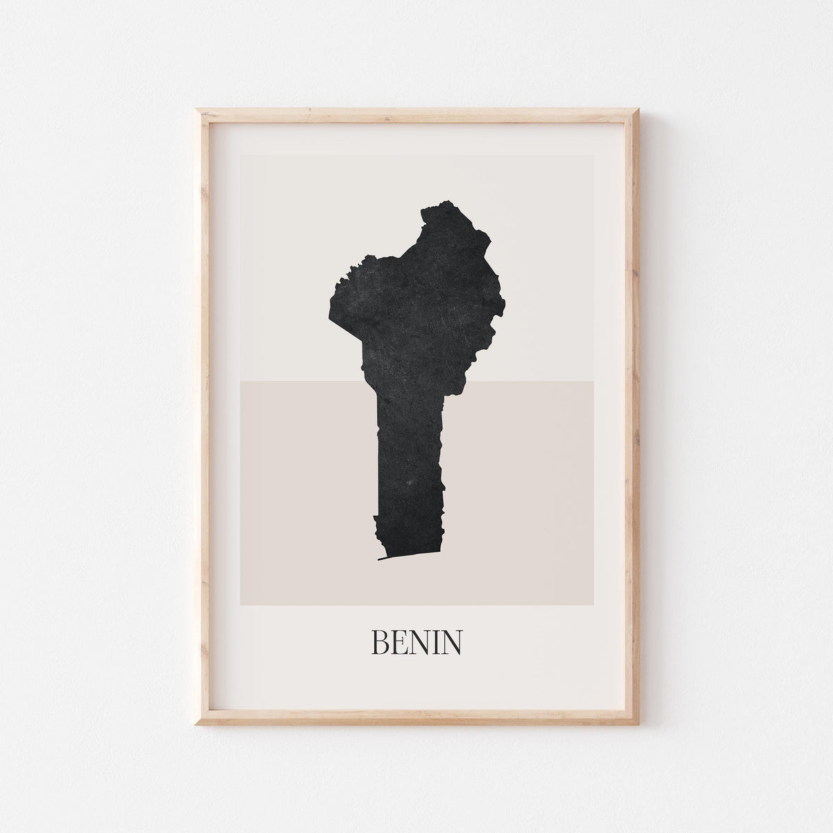 benin map poster - minimalist boho wall art - digital download - image 1