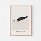 east timor map poster - minimalist boho wall art - digital download - image 1
