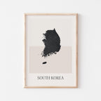 south korea map poster - minimalist boho wall art - digital download - image 1