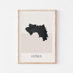 guinea map poster - minimalist boho wall art - digital download - image 1