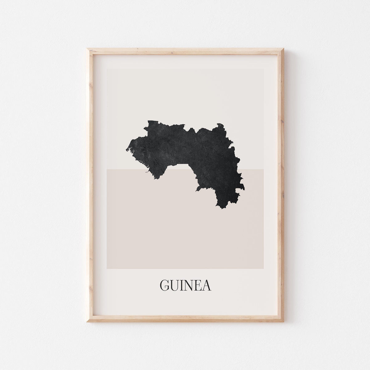 guinea map poster - minimalist boho wall art - digital download - image 1