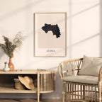guinea map poster - minimalist boho wall art - digital download - image 3