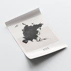 asia map poster - minimalist boho wall art - digital download - image 4