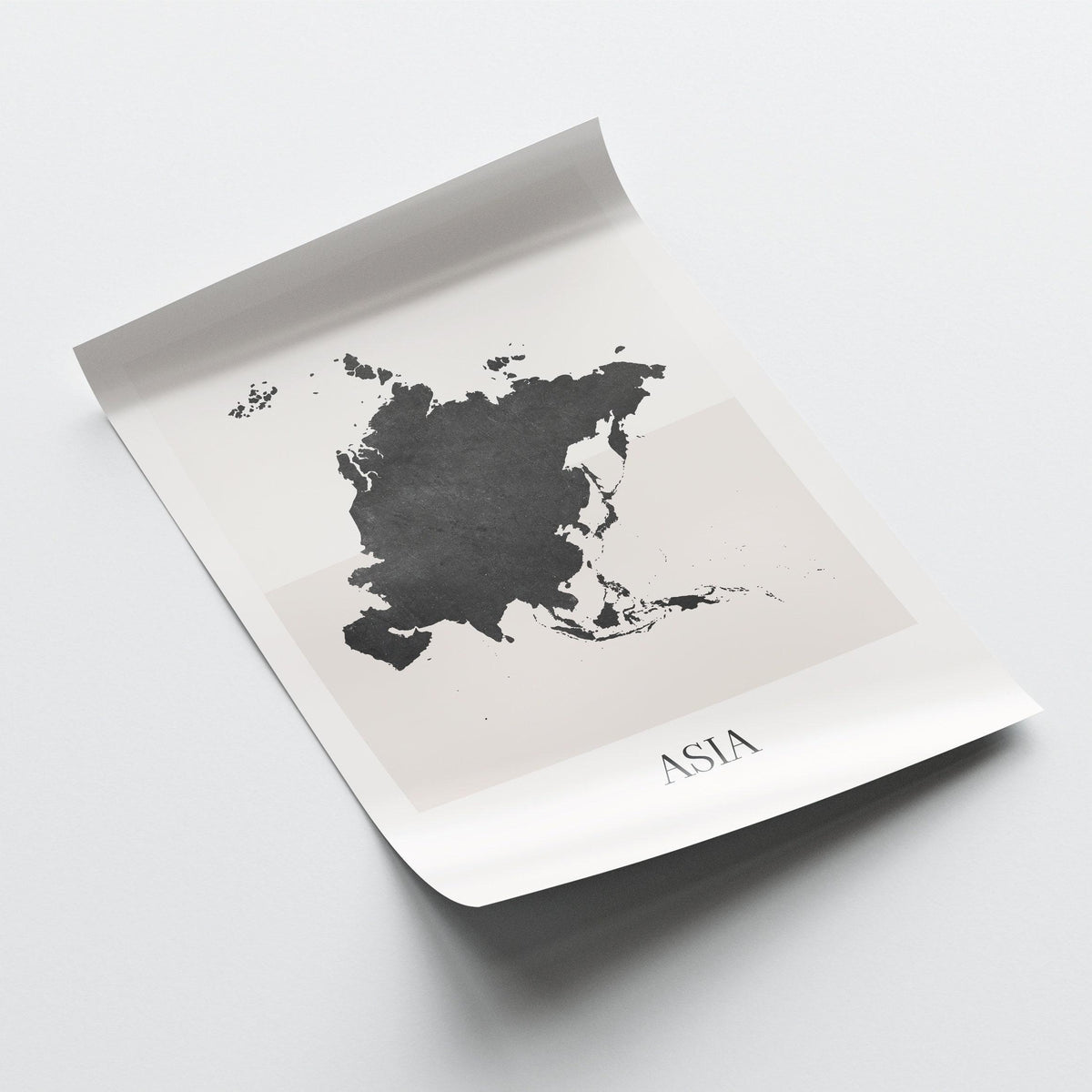 asia map poster - minimalist boho wall art - digital download - image 4