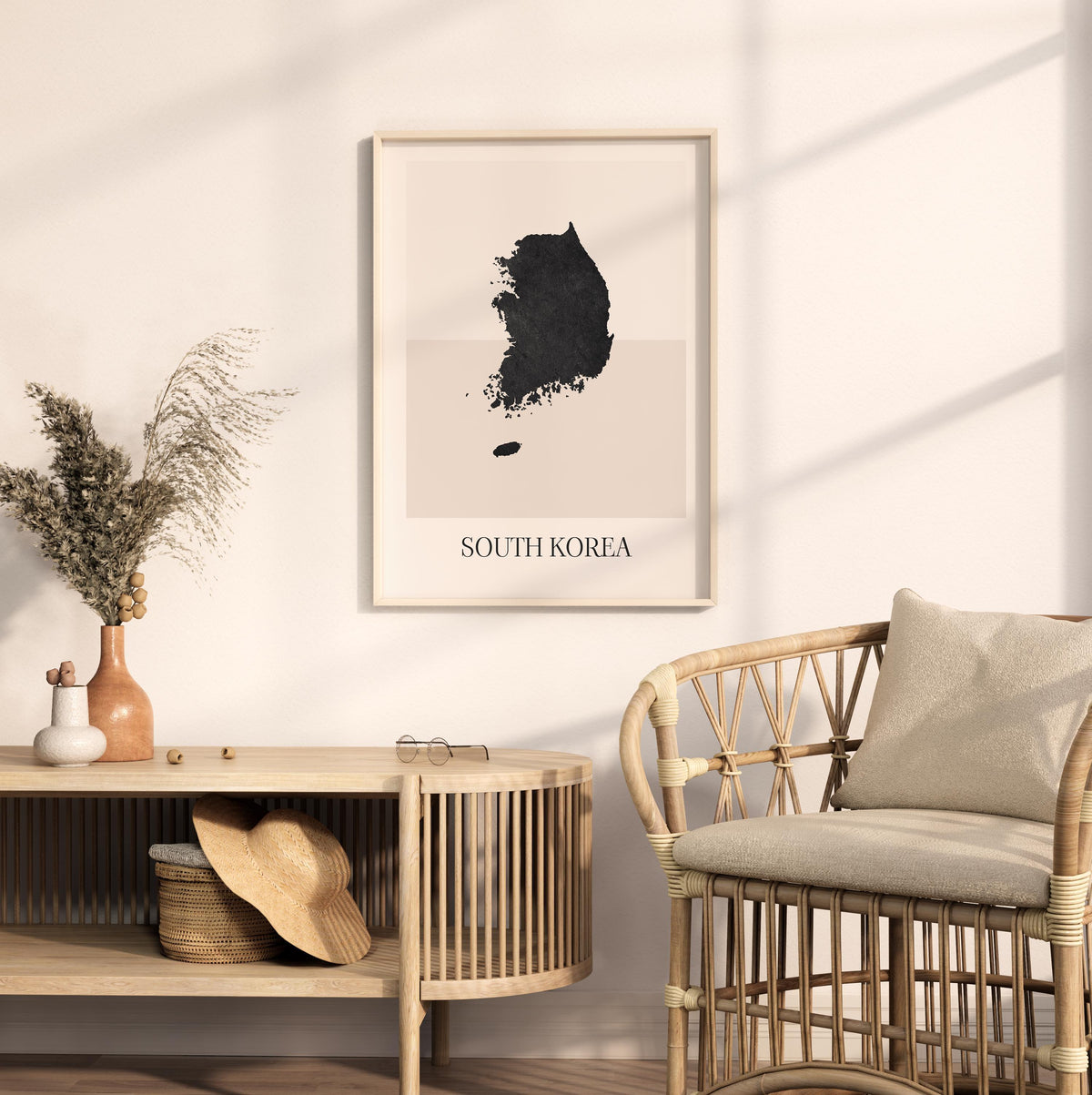 south korea map poster - minimalist boho wall art - digital download - image 3
