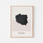 poland map poster - minimalist boho wall art - digital download - image 1