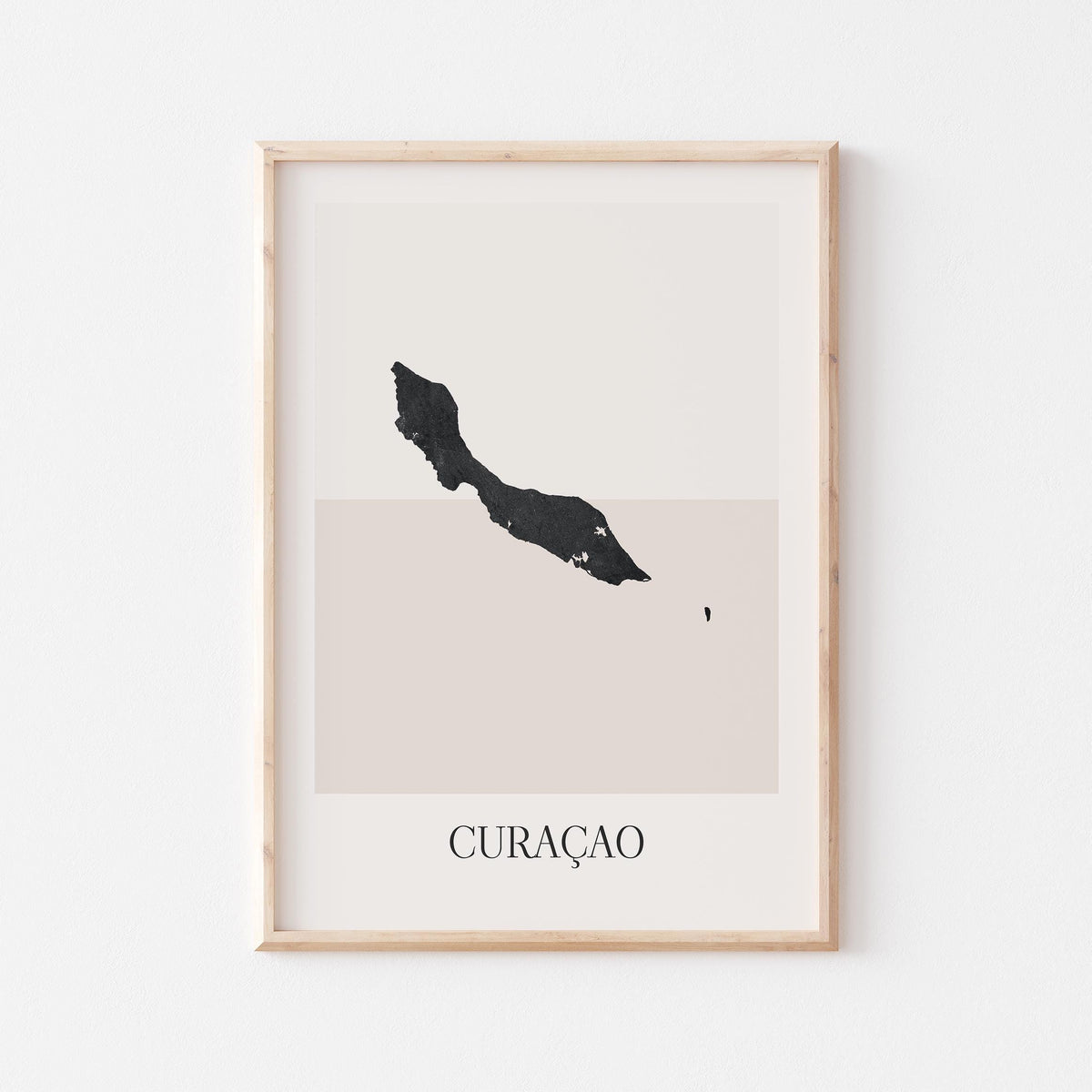 curacao map poster - minimalist boho wall art - digital download - image 1