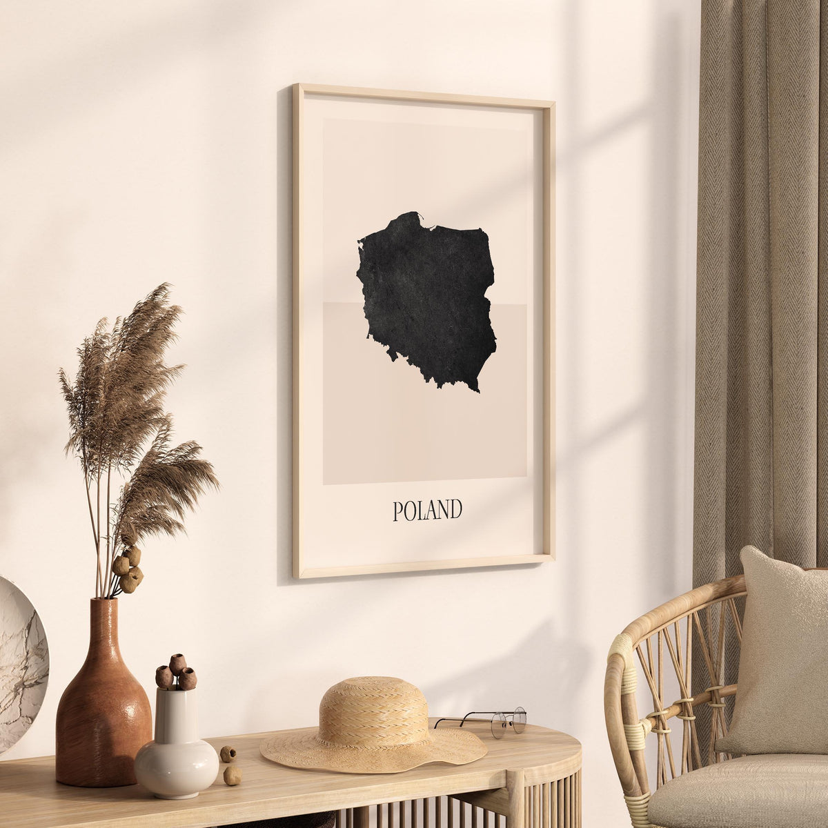 poland map poster - minimalist boho wall art - digital download - image 2