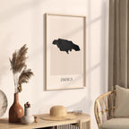 jamaica map poster - minimalist boho wall art - digital download - image 2