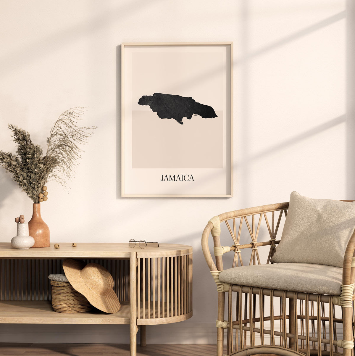jamaica map poster - minimalist boho wall art - digital download - image 3