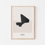 mali map poster - minimalist boho wall art - digital download - image 1