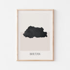 bhutan map poster - minimalist boho wall art - digital download - image 1