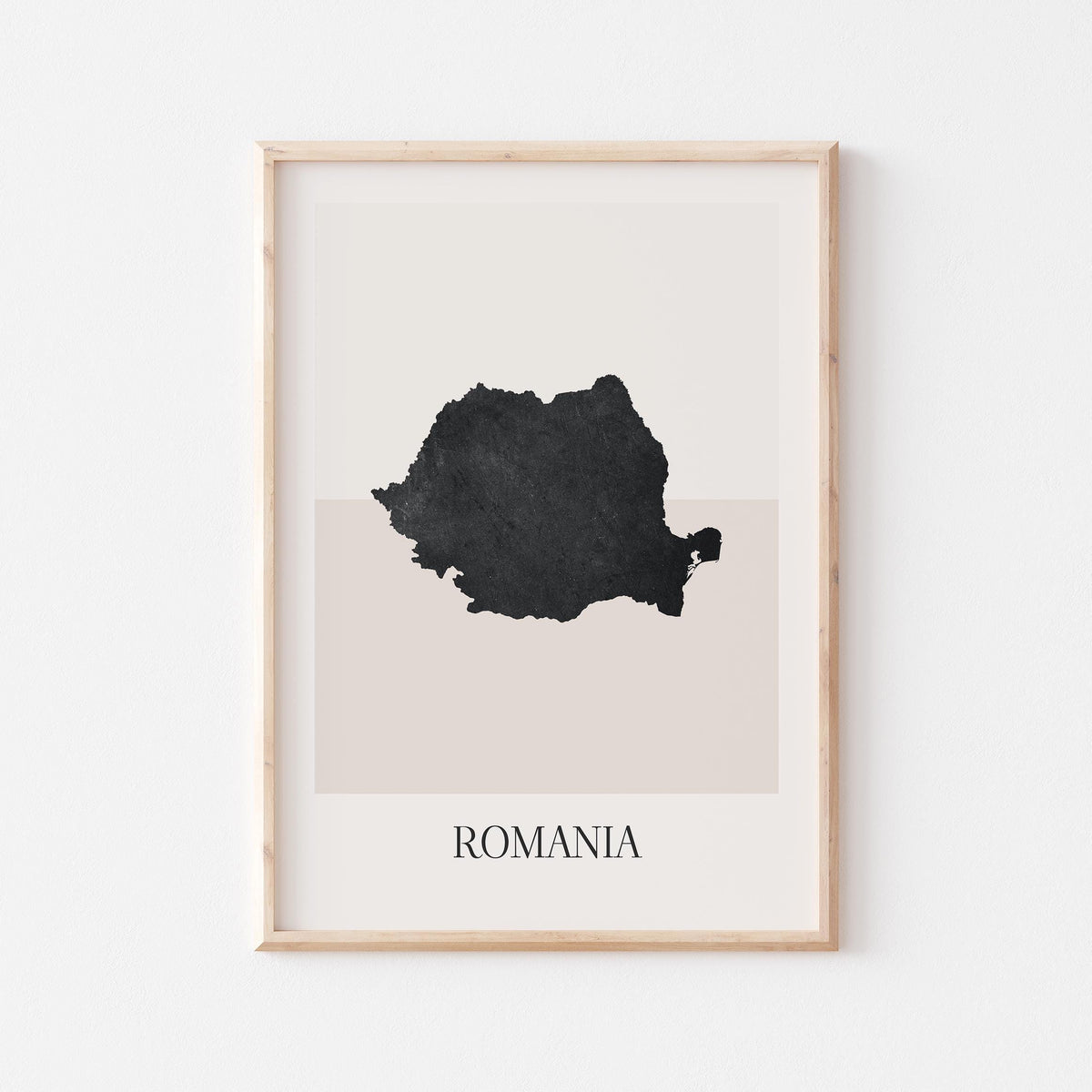 romania map poster - minimalist boho wall art - digital download - image 1