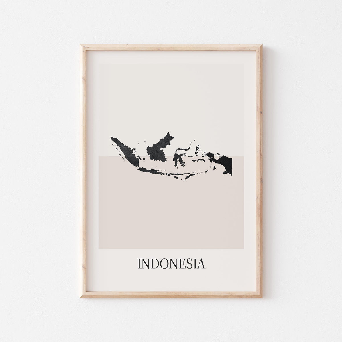 indonesia map poster - minimalist boho wall art - digital download - image 1
