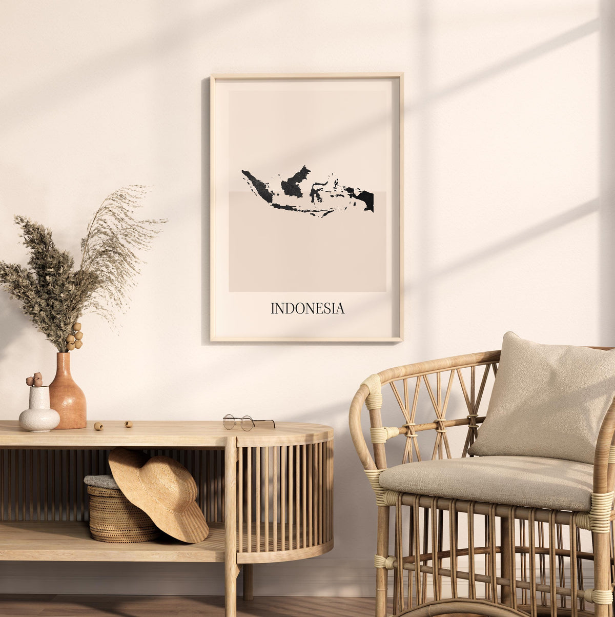 indonesia map poster - minimalist boho wall art - digital download - image 3