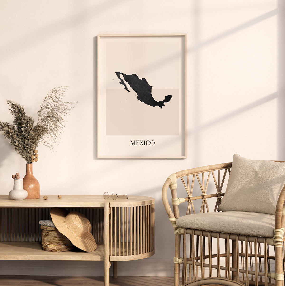 mexico map poster - minimalist boho wall art - digital download - image 3