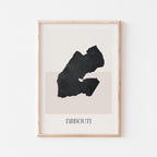 djibouti map poster - minimalist boho wall art - digital download - image 1