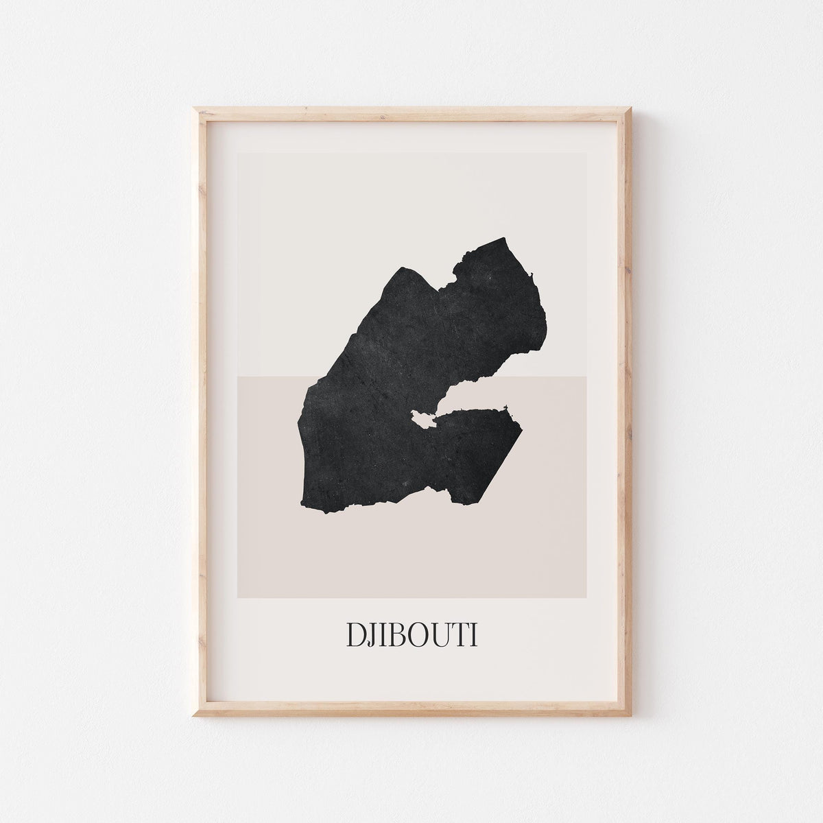djibouti map poster - minimalist boho wall art - digital download - image 1