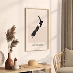 new zealand map poster - minimalist boho wall art - digital download - image 2