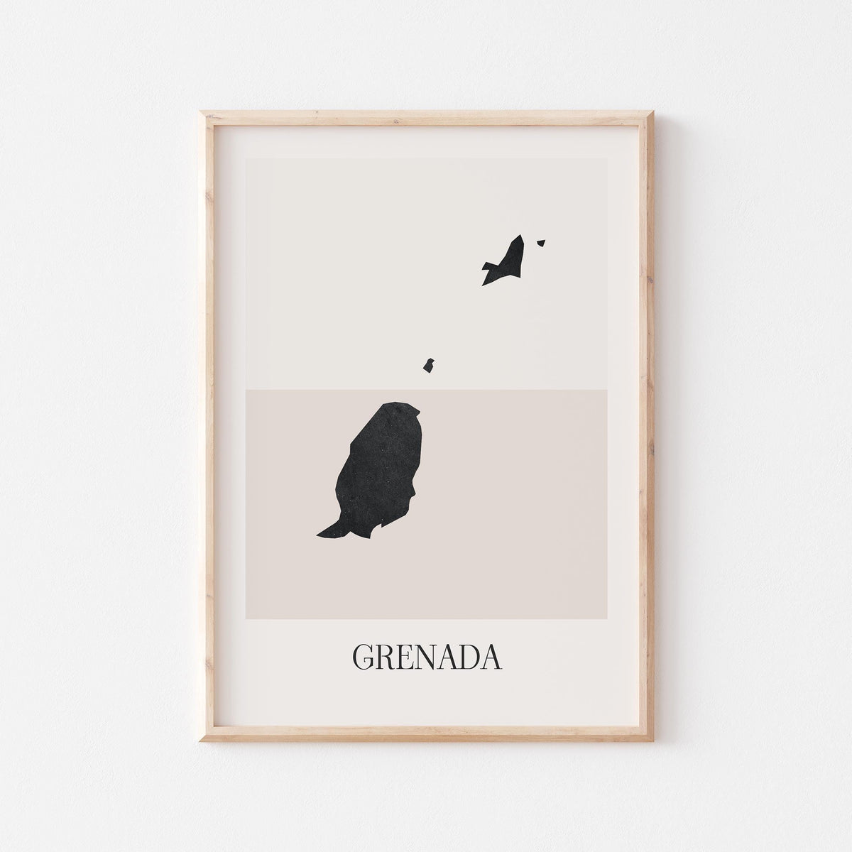 grenada map poster - minimalist boho wall art - digital download - image 1
