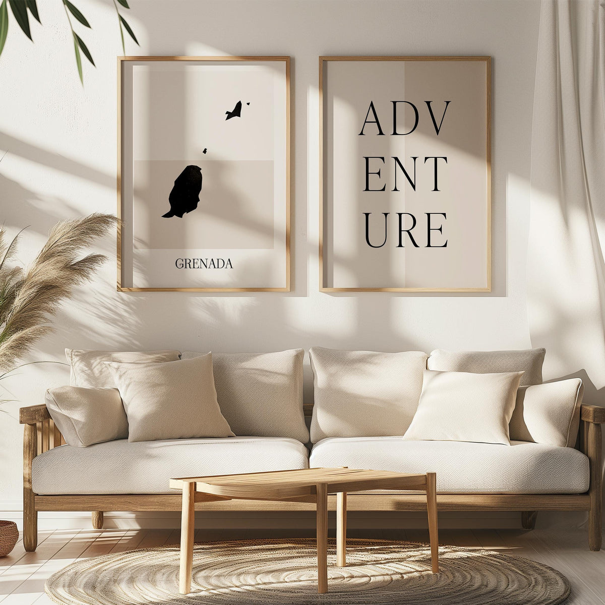 grenada map poster - minimalist boho wall art - digital download - image 5