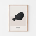 niger map poster - minimalist boho wall art - digital download - image 1