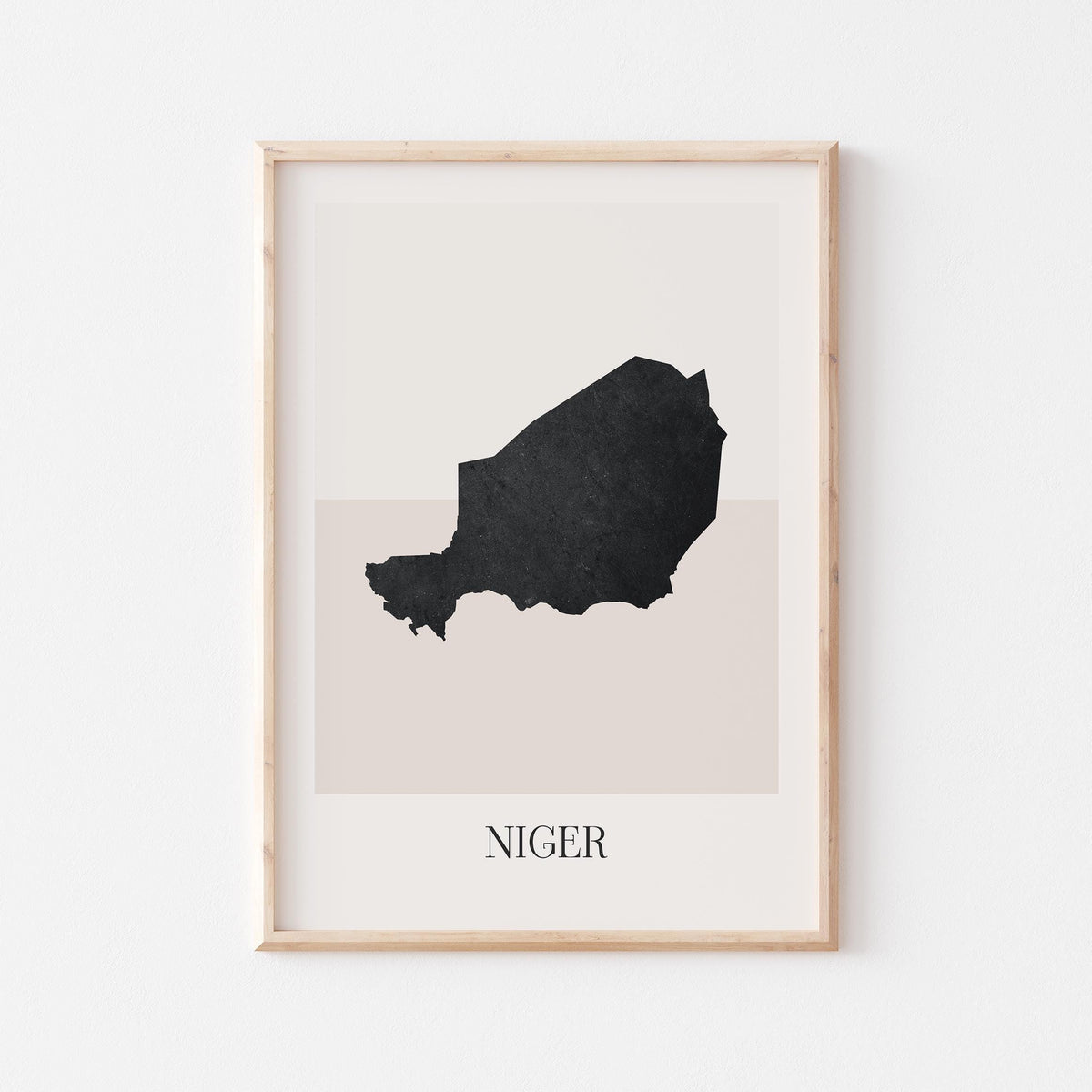 niger map poster - minimalist boho wall art - digital download - image 1