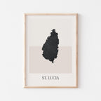 saint lucia map poster - minimalist boho wall art - digital download - image 1