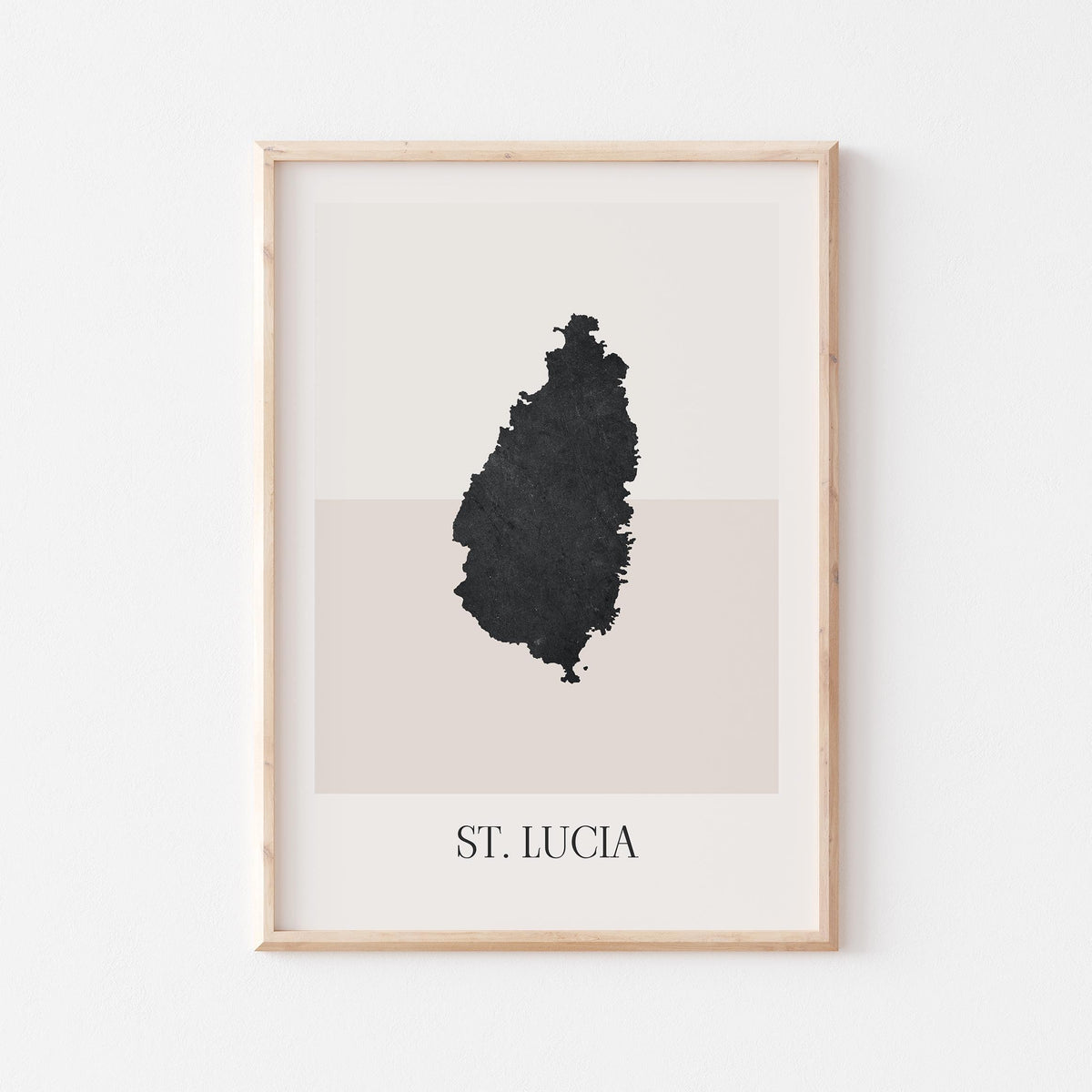 saint lucia map poster - minimalist boho wall art - digital download - image 1