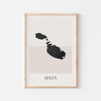 malta map poster - minimalist boho wall art - digital download - image 1