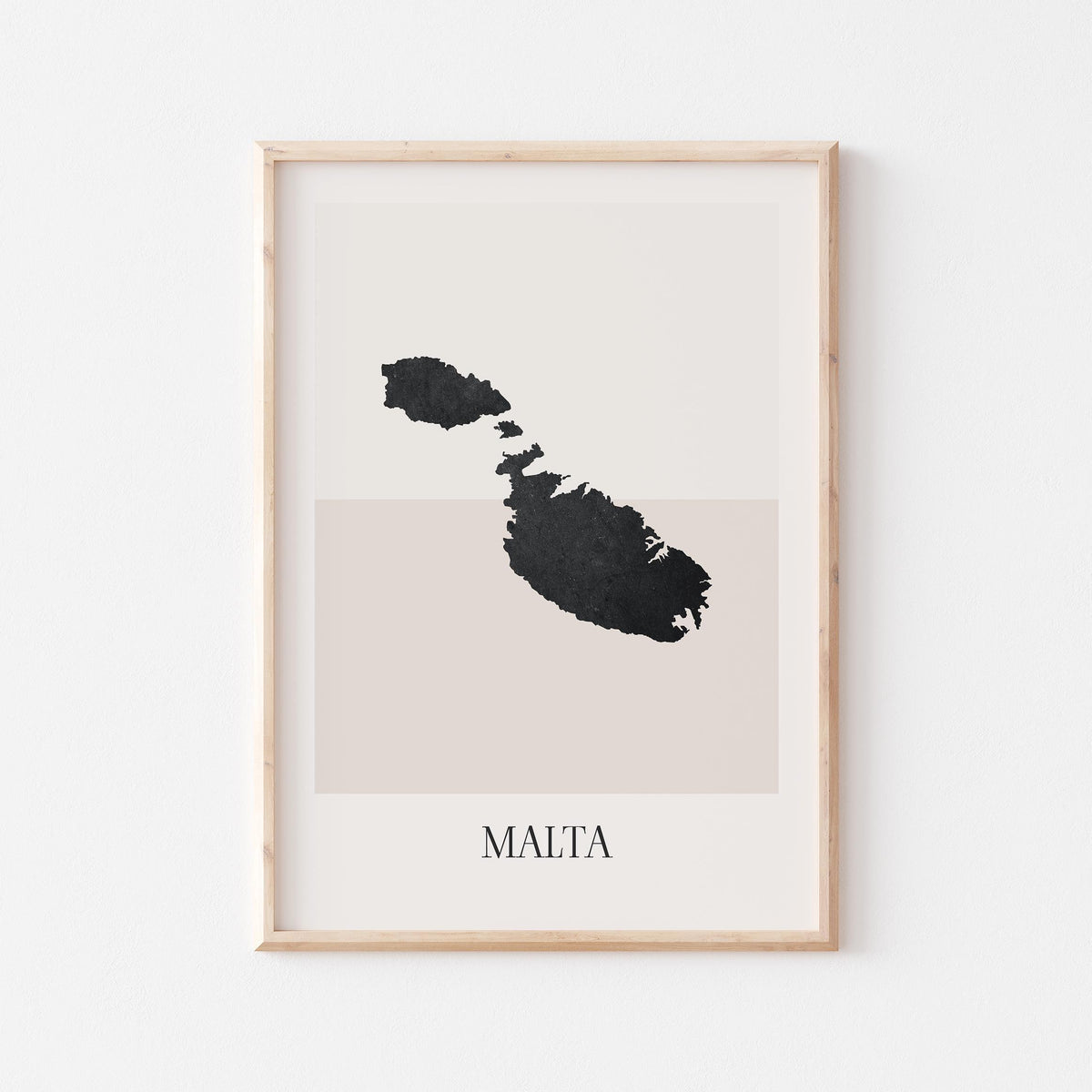 malta map poster - minimalist boho wall art - digital download - image 1